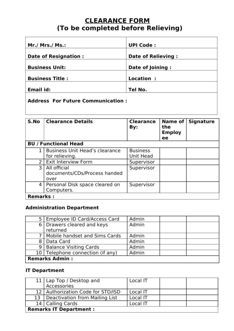  Offboarding Checklist Template Word Free 