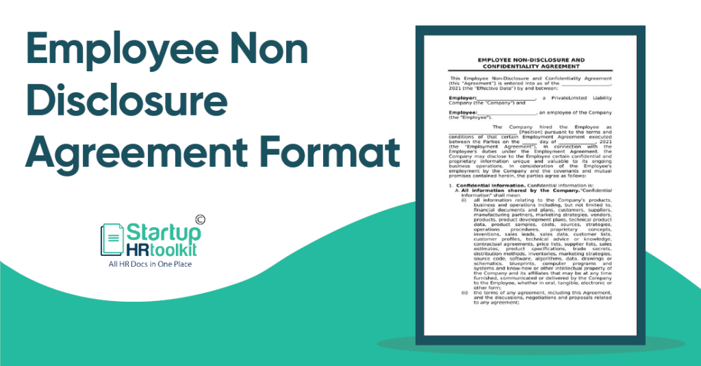 Employee Non Disclosure Agreement Format - Word | PDF